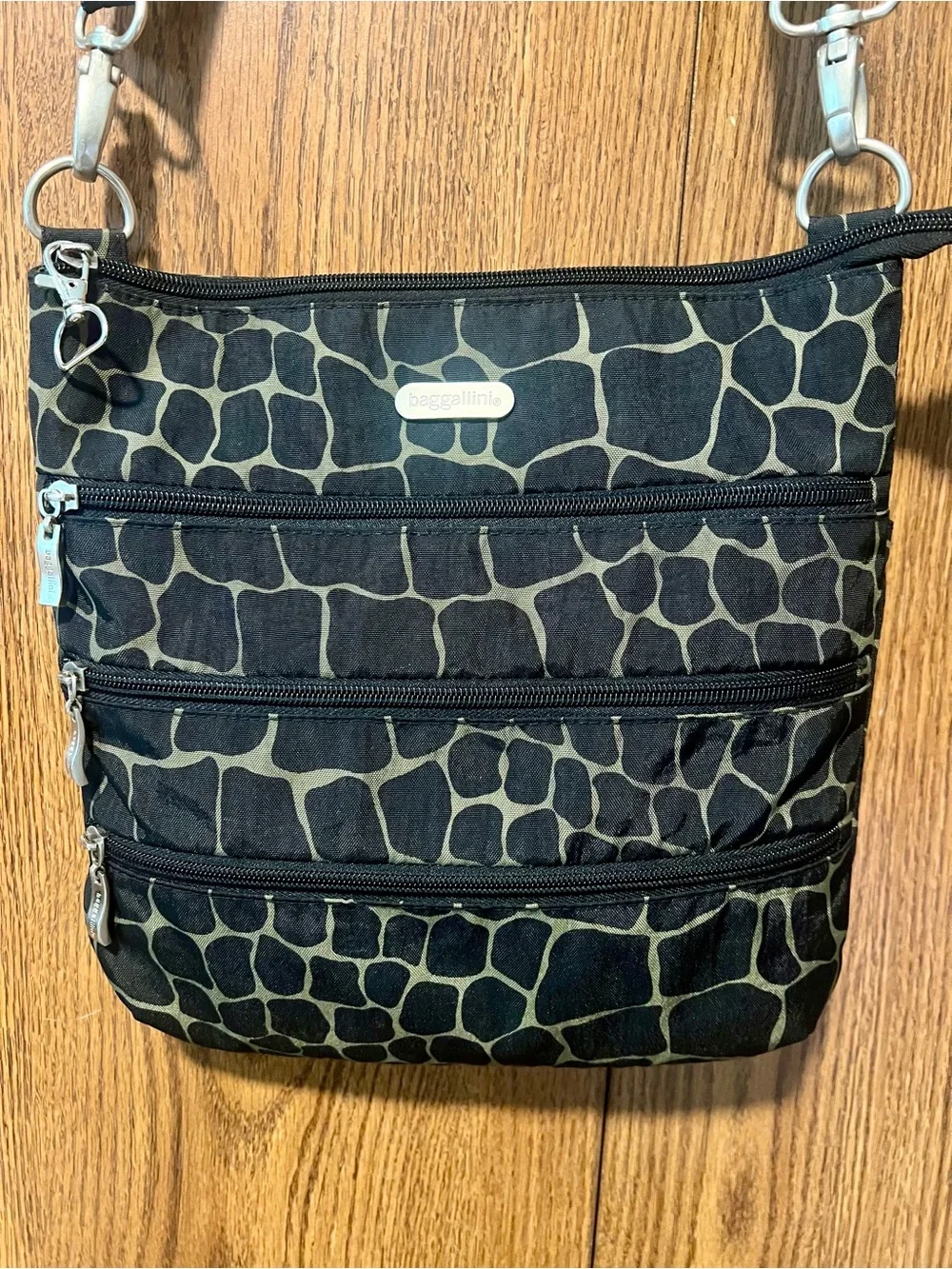 Crossbody Bag in Animal Print Black and Tan